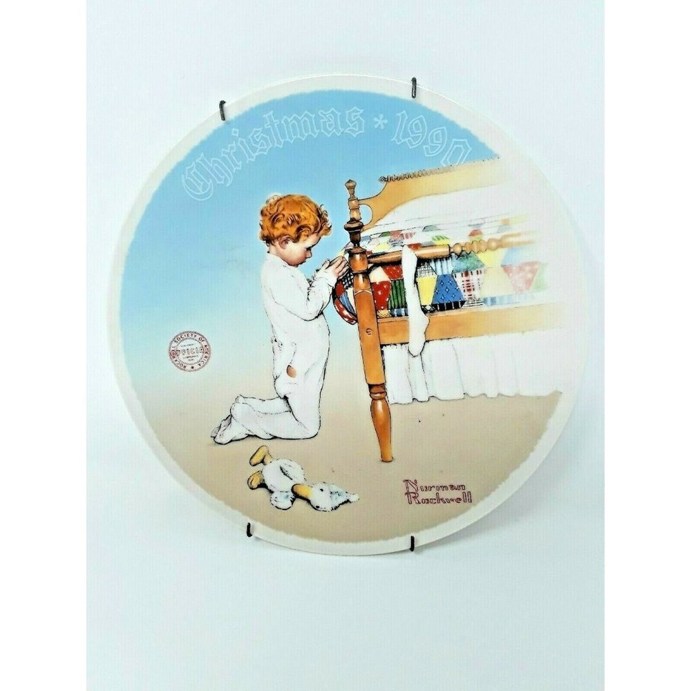Christmas Plate Bundles 1990s Norman Rockwell's Preowned Condition Great Collect